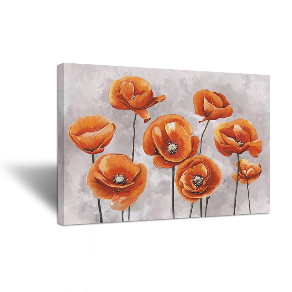 Amazon.com: Zlove Burnt Orange Flowers Wall Art, Abstract Poppy